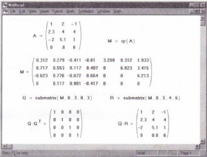 Using the submatrixfunction to extract the results from the qr function. Use submatrix in a similar way to extract results from the lu and svd function